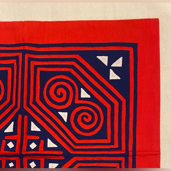 Vintage Hand Appliquéd Quilt pillow case w/ zipper Mola/Egyptian textile art - Picture 8 of 11